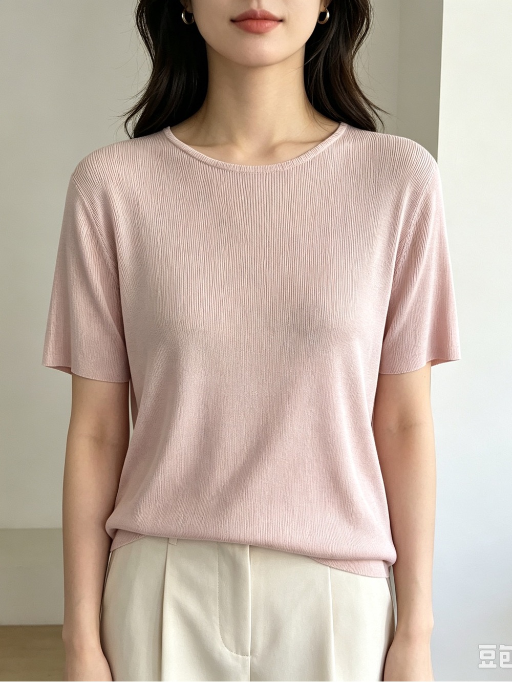 Ralph Lauren Petite S 100% Silk Ribbed Knit TwinSet, Short Sleeve+Cardigan